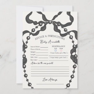 Invitación Black Coquette Bow Baby Shower Advance para el beb
