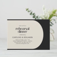 Black Cream Bold Arch Modern Rehearsal Dinner
