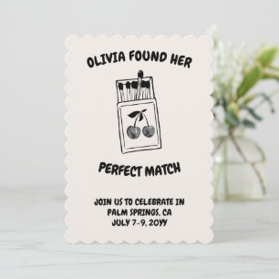Invitación Black Disco Cherry Perfect Match Bachelorette
