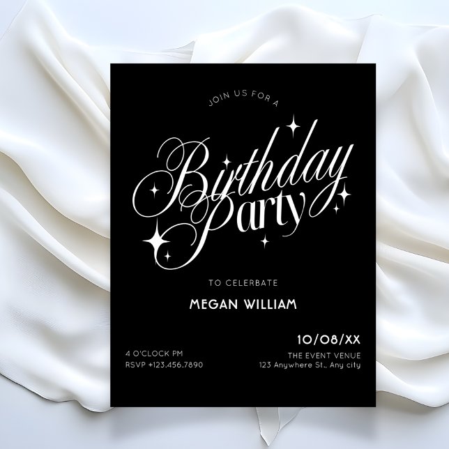 Invitación Black elegant birthday (Subido por el creador)