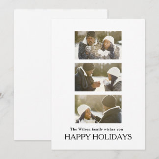 Invitación Black Elegant Merry Christmas Greeting Photo