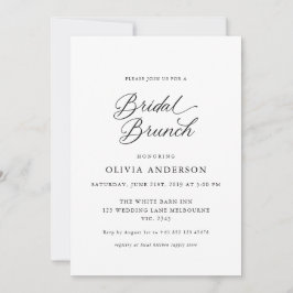 Invitación Black Elegant Modern Script Bridal Brunch