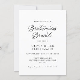 Invitación Black Elegant Modern Script Bridesmaids Brunch