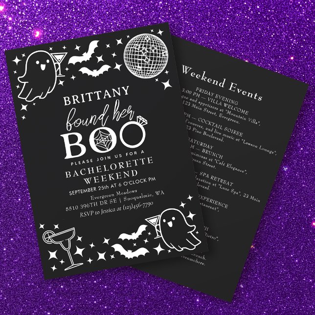 Invitación Black encontré su Boo Halloween Bachelorette Weeke (Subido por el creador)