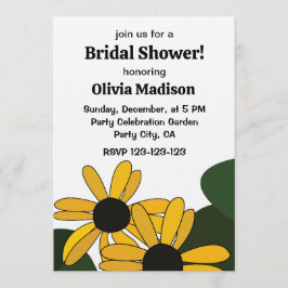 Invitación Black Eyed Susan Flower Floral Bridal Shower