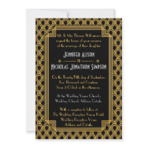 Black Faux Gold Art Deco Fans Pattern Boda