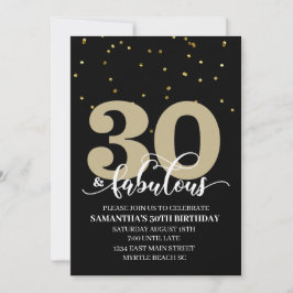 Invitación Black Gold 30 y fabulosa fiesta de cumpleaños