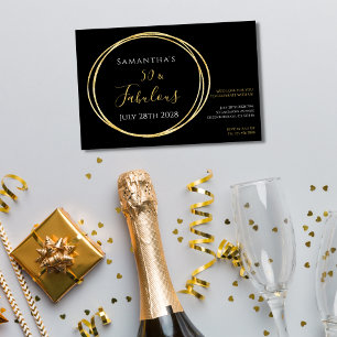 Invitación Black Gold 50.ª fiesta de cumpleaños