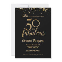 Black Gold Confetti Sorpresa 50 y fabuloso
