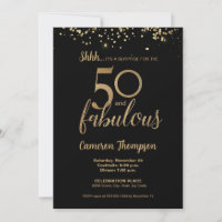 Black Gold Confetti Sorpresa 50 y fabuloso