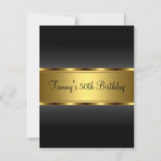 Invitación Black Gold  Fiesta de cumpleaños número