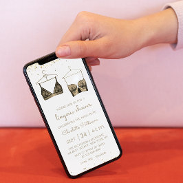 Invitación Black Gold Lace Watercolor Lingerie Brillante Show