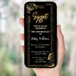 Invitación Black Gold Luxury Happy Sweet 16TH Birthday Party<br><div class="desc">16ª Invitación de cumpleaños para Chica o niño,  ,  Plantilla editable,  116ª Invitación de cumpleaños,  luz de neón,  archivo digital,  descarga instantánea</div>