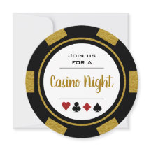 Black Gold Poker Chip Casino Night Birday