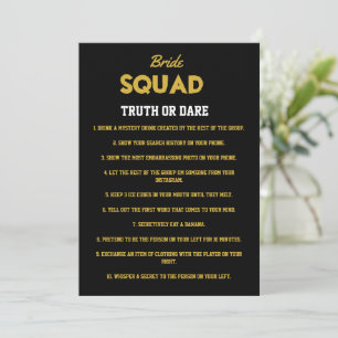 Invitación Black Gold Truth o el juego de la Bachelorette