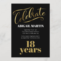 Black Gold White 18th Birthday Party