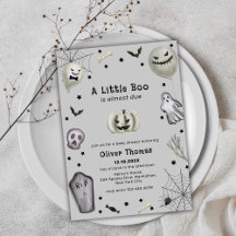 Black gris pequeño Boo fantasma Halloween Baby Sho