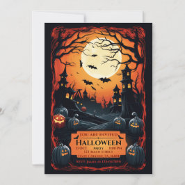 INVITACIÓN BLACK GRUNGE ILUSTRABA PARTIDO HALLOWEEN