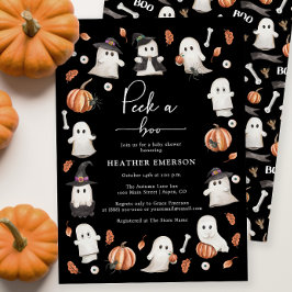 Invitación Black Halloween Baby Shower