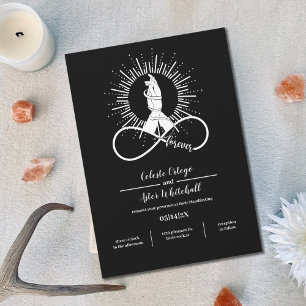 Invitación Black Handfasting Forever Hands Wiccan Union