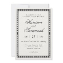 Black Harlequin Checkered Rehearsal Dinner