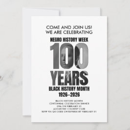 Invitación BLACK HISTORY MONTH Centennial Dinner