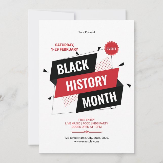 Invitación Black History Month Flyer Template (Anverso)