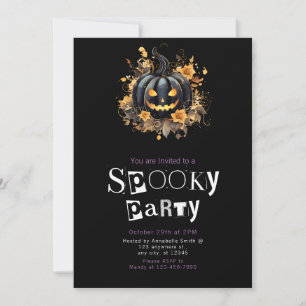 Invitación Black Jack-O' Lantern Festejó Halloween Party
