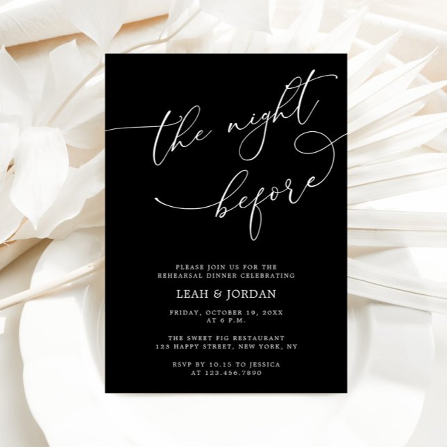 Invitación Black La Noche Antes Del Ensayo Del Boda (Subido por el creador)