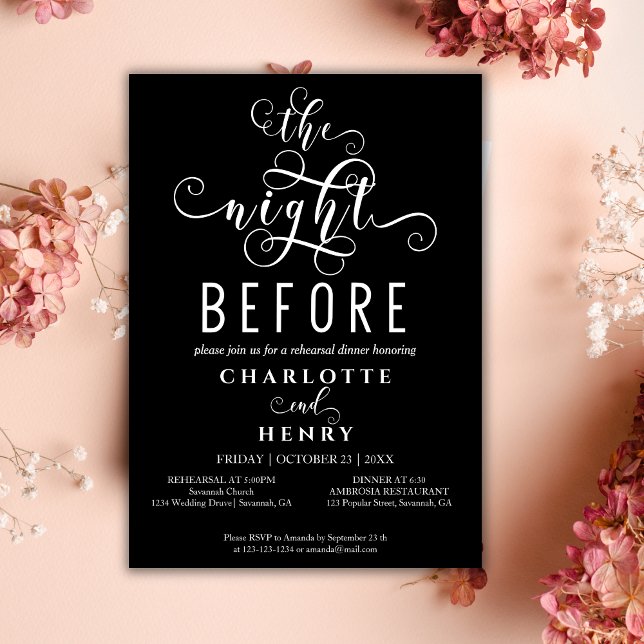 Invitación Black La Noche Antes Del Ensayo Del Boda (Subido por el creador)