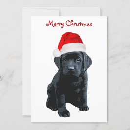 Invitación Black Lab Santa - Feliz Navidad - Santa Dog