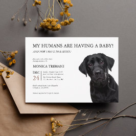 Invitación Black Labrador Retriever Baby Shower Minimalist