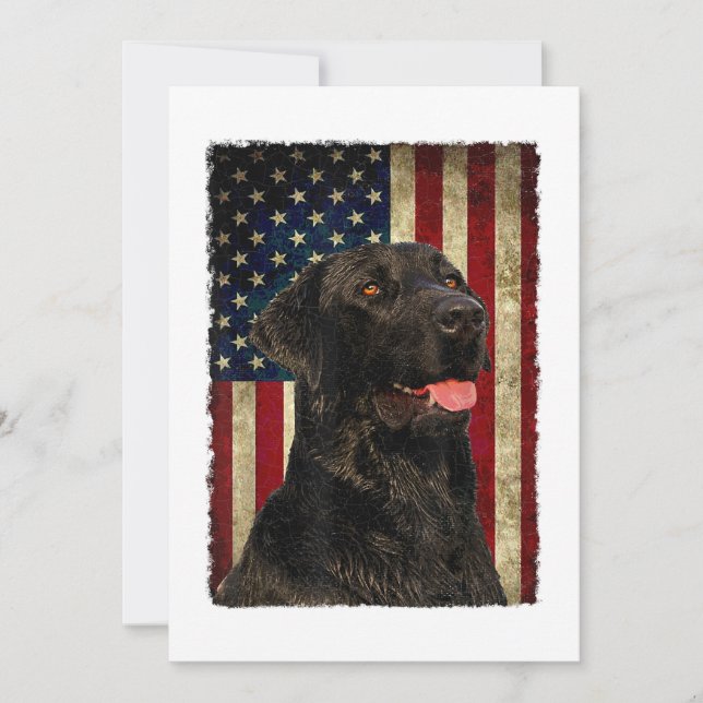 Invitación Black Labrador T Shirt Git USA Flag Lab Duc (Anverso)