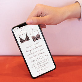 Invitación Black Lace Watercolor Lingerie Bridal Shower