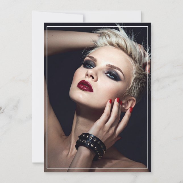 Invitación Black Leather Anniversary/Valentine's Flat Card (Anverso)