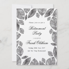 Invitación Black Leaves Modern Hand Drawn Botanical 