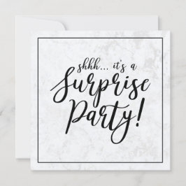 Invitación Black & Marble | Fiesta de Jubilación Sorpresa