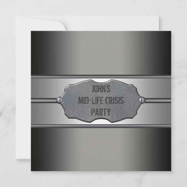 Invitación Black Meetal Mans 40th Birthday Fiesta (Anverso)