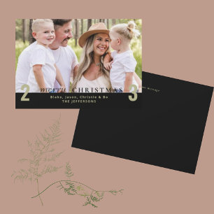 Invitación Black Merry Christmas Simple 2023 Photo