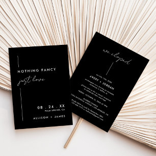 Invitación Black Modern Elegimos Recepción Elopement