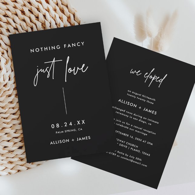 Invitación Black Modern Elegimos Recepción Elopement (Subido por el creador)