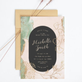 Invitación Black Modern Resumen Eucalyptus Greeneration