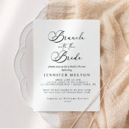 Invitación Black Modern Simple Script Bridal Brunch