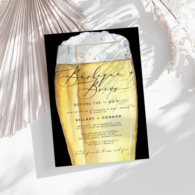 Invitación Black moderno Su y su caligrafía barbacoa y serpen (Subido por el creador)