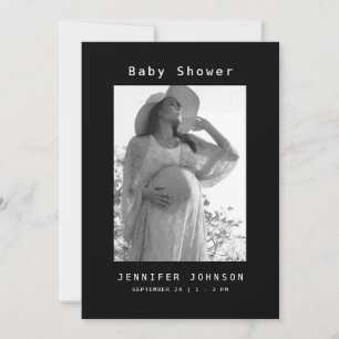 Invitación Black Mom-to-be Photo Baby Shower