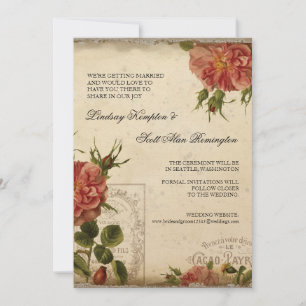 Invitación Black n Cream Vintage Eiffel Tower Save the Date