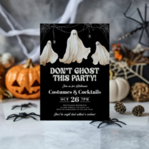 Invitación Black No Fantasmee Esta Fiesta Divertida Halloween