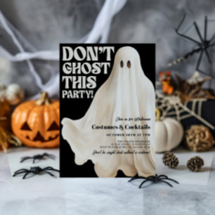 Invitación Black No Fantasmee Esta Fiesta Divertida Halloween