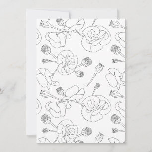 Invitación Black on White Poppies
