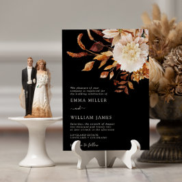 Invitación Black Otumn Modern Watercolor Terracotta Boda